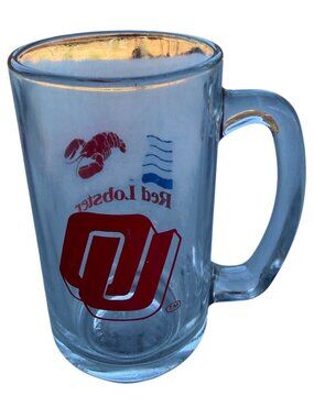 VINTAGE University of OK OU Sooners 14 oz. Glass Beer Stein w/Red Lobster Logo